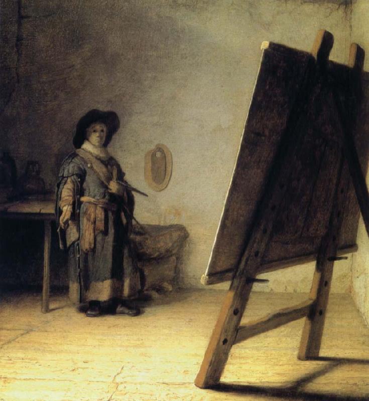 REMBRANDT Harmenszoon van Rijn A Young Painter in His Studio Germany oil painting art